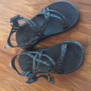 Chaco Black and Gray Strappy Sandals